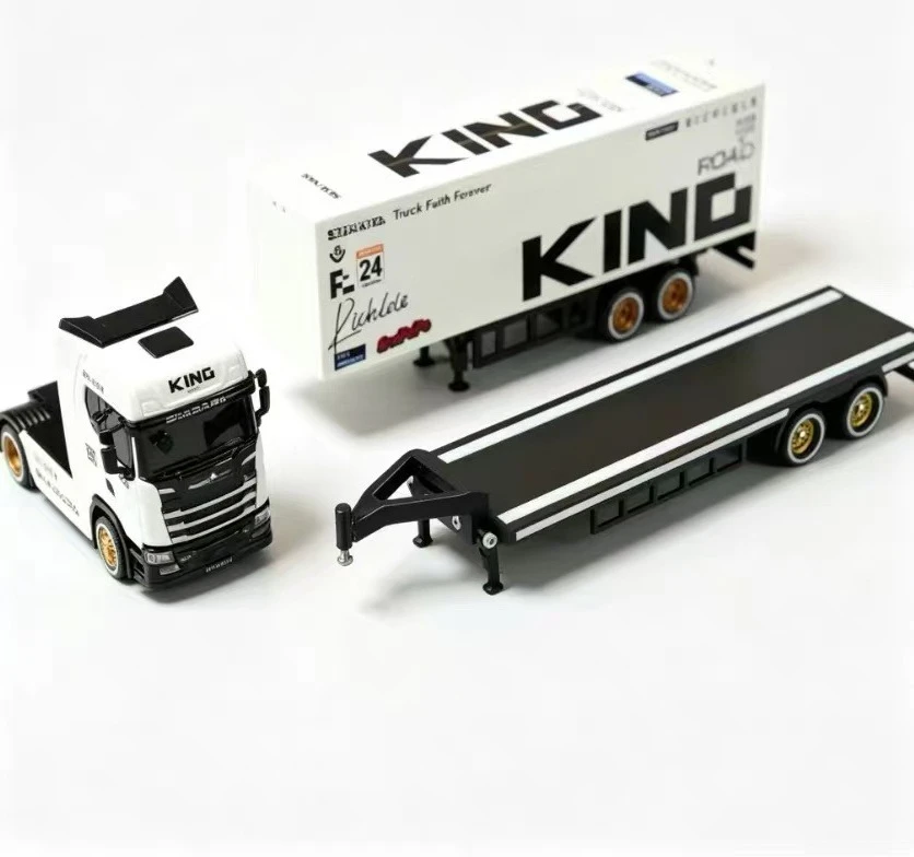 1/64 Scale Flatbed Trailer for Wen NanFeng Scania RC Truck Container Truck Trailer Parts Modification Accessories 3D Printed - view 5