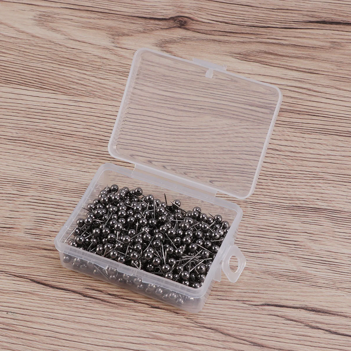 400 pinos de plástico de cabeça redonda, alfinetes de agulha para decoração de mapa, bola preta, quadro de avisos de escritório de parede