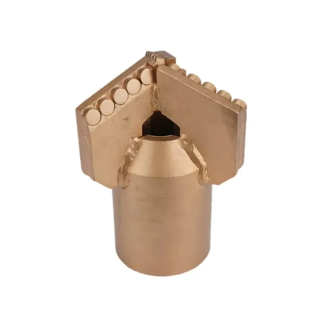 Anti Clog Three Blades PDC Scraper Drill Bit Smooth Water Flow For Mud Pebble Geological Drilling Operation