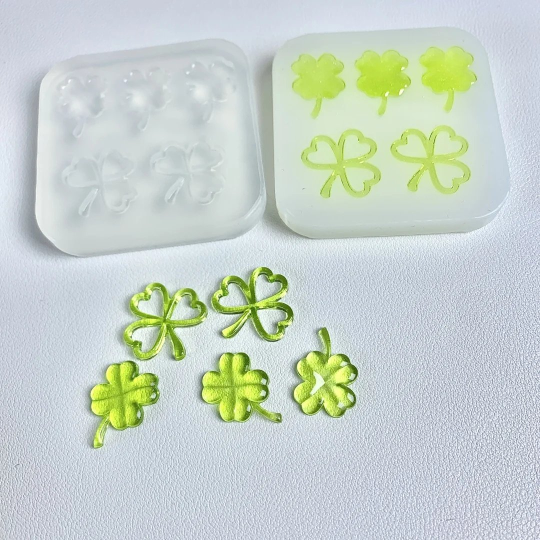 Four-Leaf Clover Resin Casting Mold Silicone Mold Accessories Resin Liquid Mold Resin Keychain Silicone Mold Resin Mold