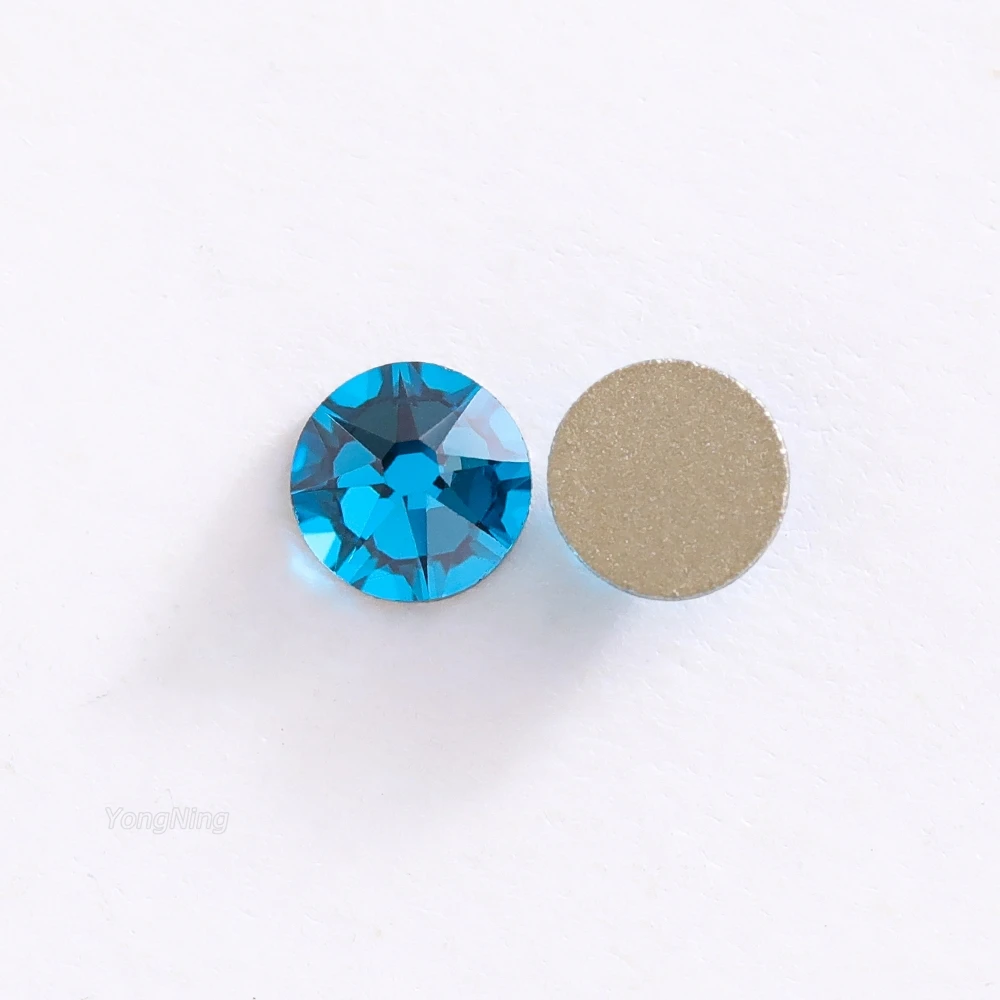 

Yongning Peacock Blue 8 Big 8 Small 2088 glass Non hotfix Rhinestones flatback crystals stone glitters for nail garment wedding