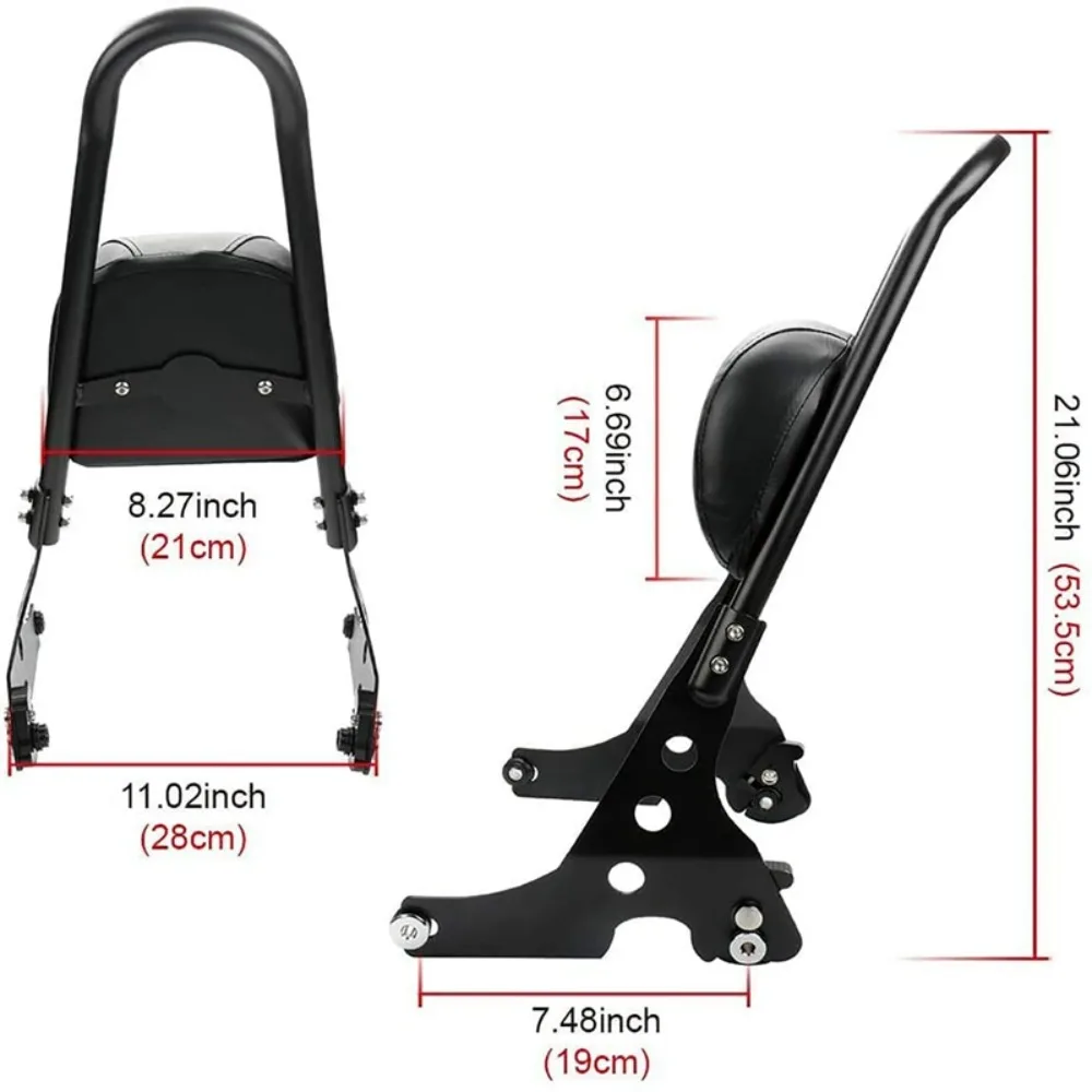 Motocykl odpinane tylne oparcie pasażera Sissy Bar siedzenie dla Harley Sportster XL883C 883R 2004-2022 XL1200C 1200S 1996-2000 — zdjęcie 4