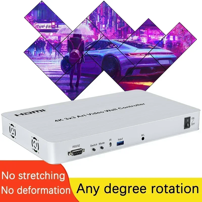 4K 3x3 1x2 1x3 1x4 1x5 2x2 2x3 2x4 Multi Screen Processor HDMI Art Splicing Vertical Screen Video Wall Controller 4 9 TV Splicer