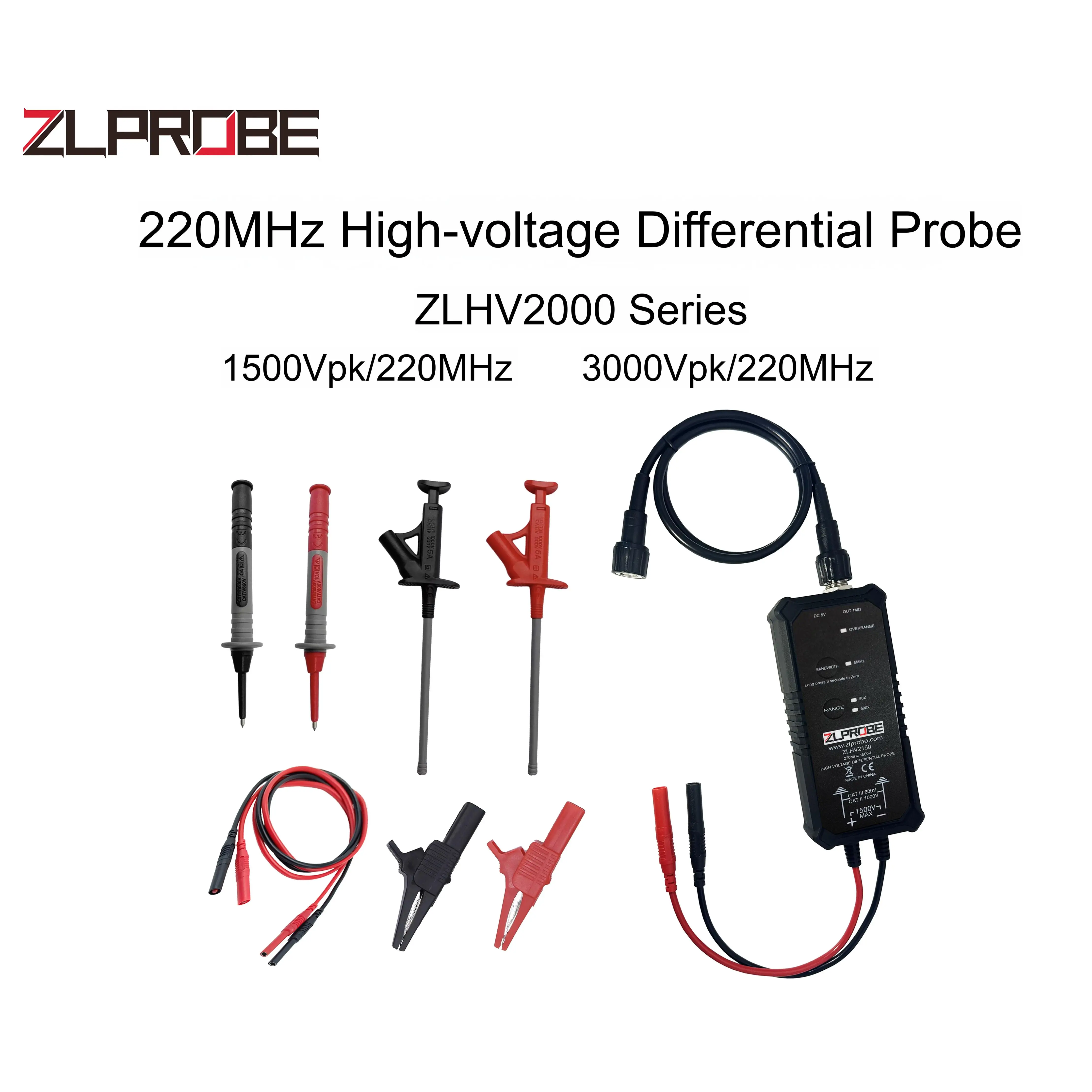 ZLPROBE High-voltage Differential Probe ZLHV2150 ZLHV2300 220MHZ Bandwidth Oscilloscope Probe Accessories