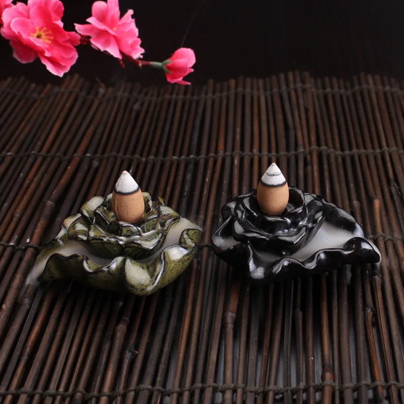 Incense Or Burners Flowing Water Ceramic Smoke Backflow Cone Pond Vaporizer Home Decoration Censer