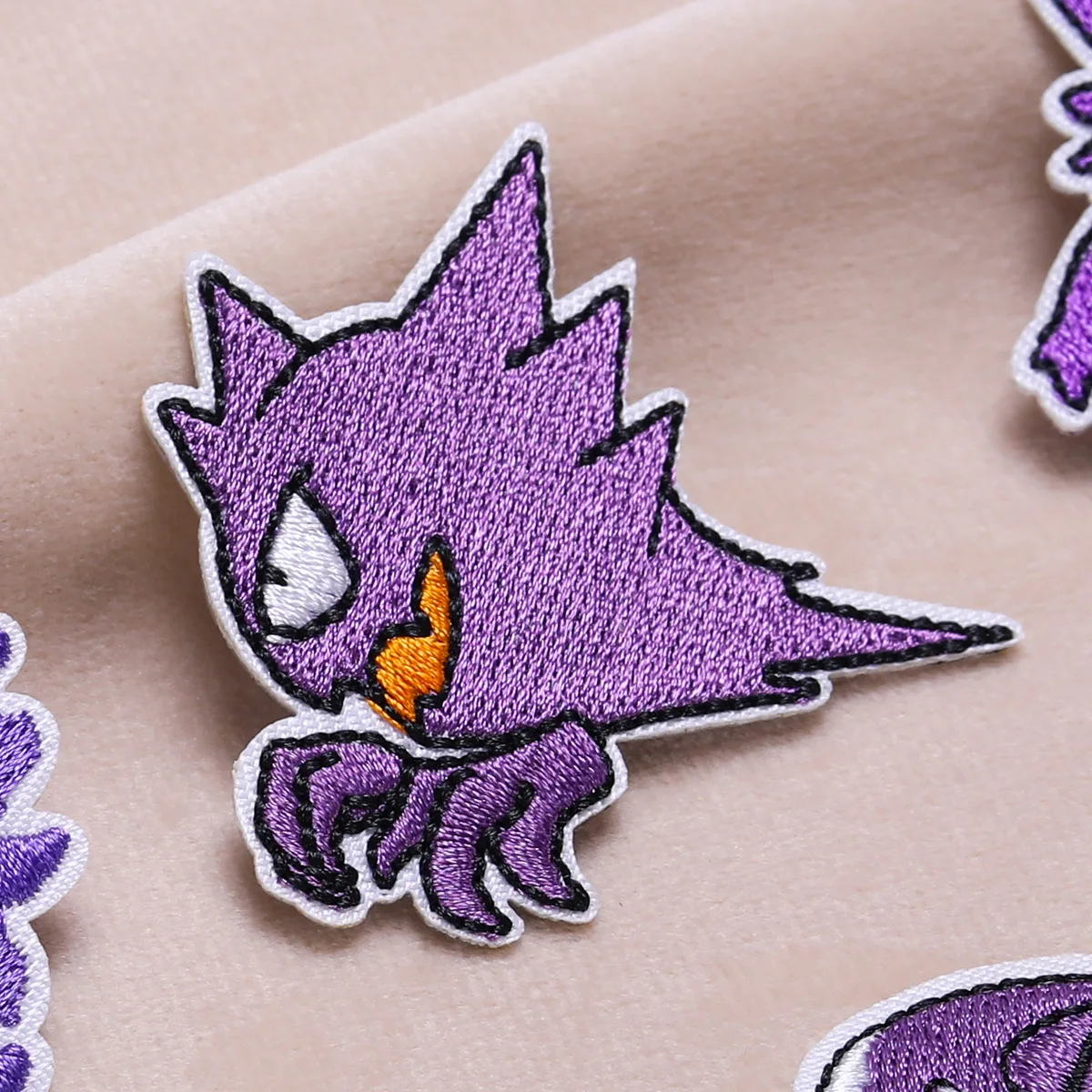 9Pcs Anime Pokemon Snake Gengar Series Ironing Embroidered Patch For on Clothes Hat Jeans Sew Applique Embroidery accessory