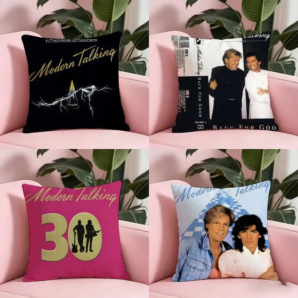 Music M‑Modern T‑Talking Cushion Cover Anti-dustmite Pillowcase Invisible zipper silky short plush Sofa cushion cover
