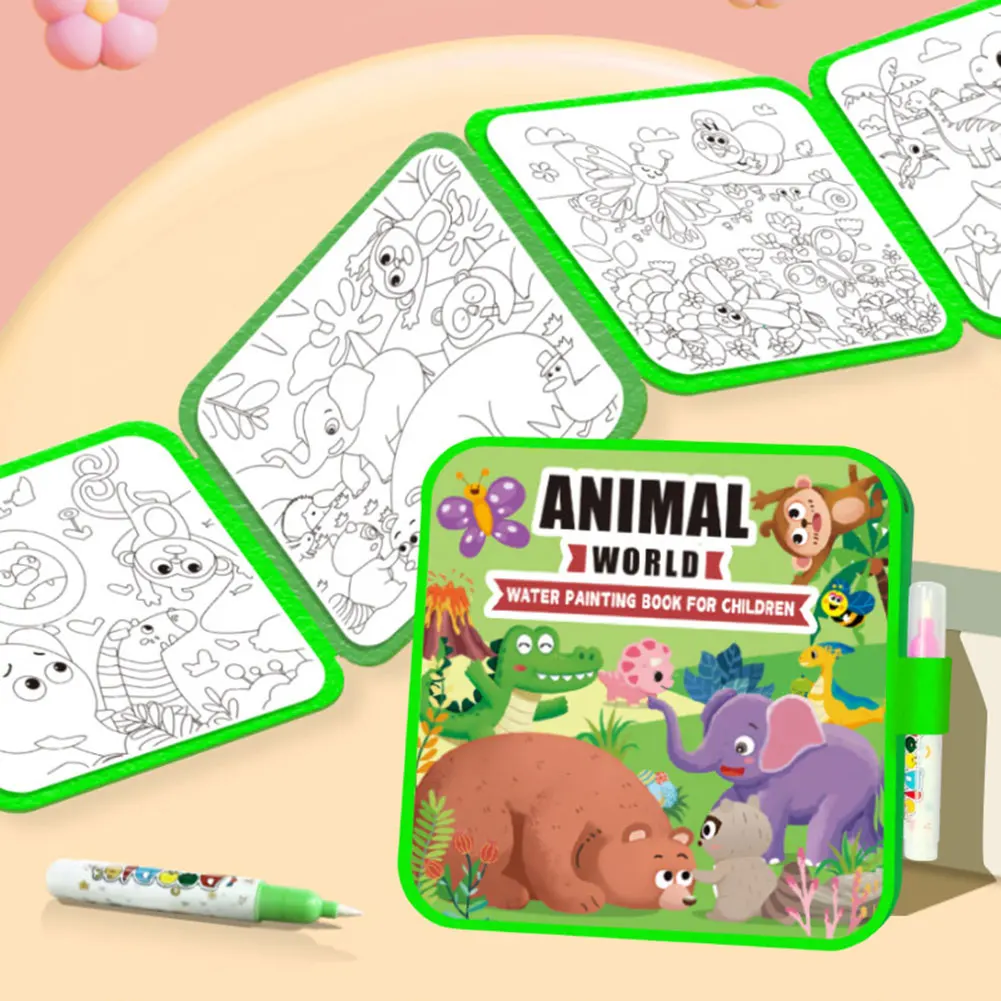 

Kids Magics Clear Water Coloring Books Reusable Learning Drawing Toys With Magics Pen Classroom Home Entertainment Supplies