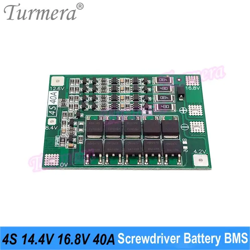 Turmera 4S 14.4V 16.8V 40A 30A BMS wiertarka elektryczna płyta zabezpieczająca baterię litową bilans wtyczka DC do baterii śrubokrętów