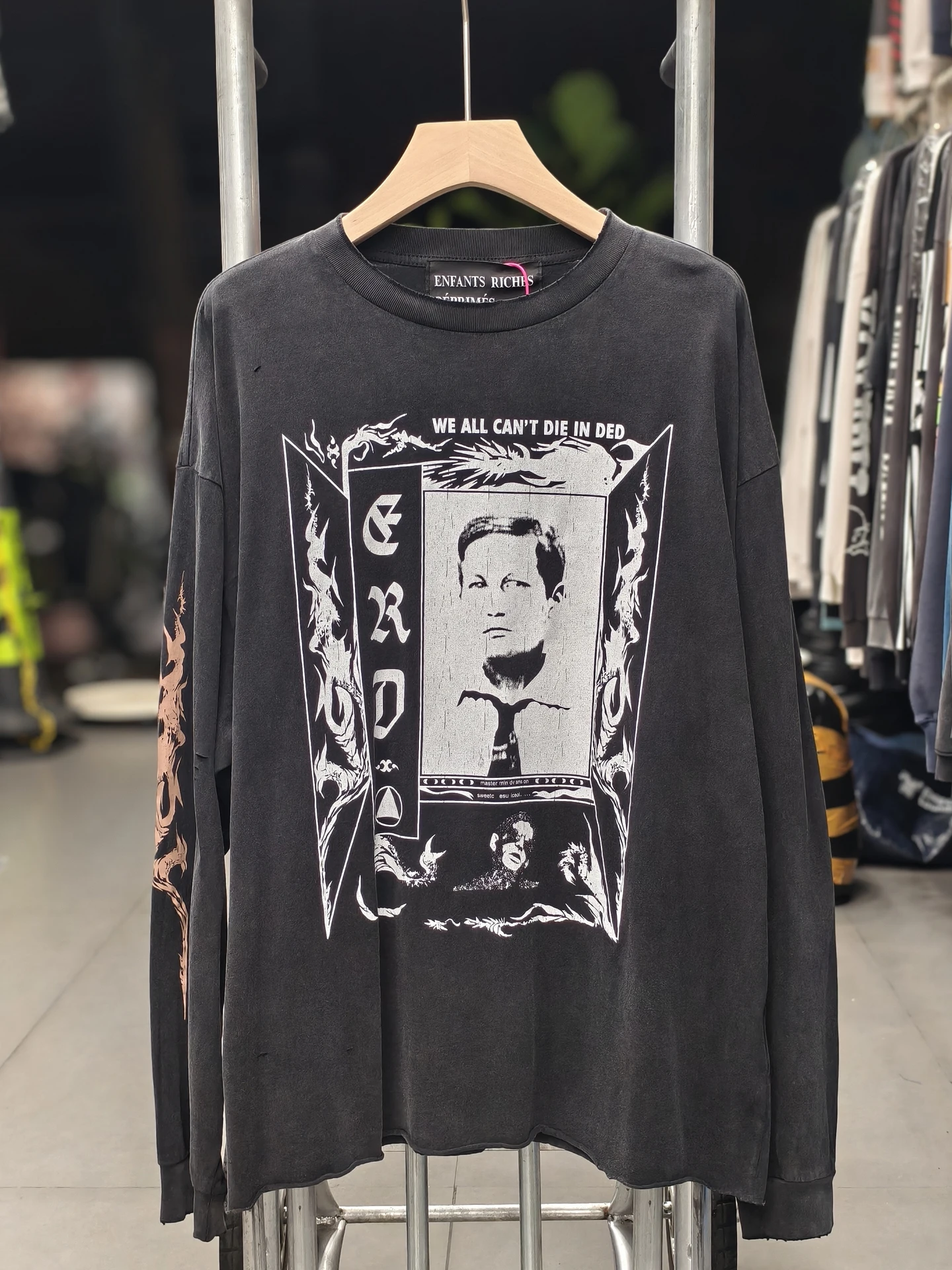 

Свободная футболка с длинным рукавом в американском уличном стиле, дизайн в стиле ERD Depred Rich Second Generation Frame