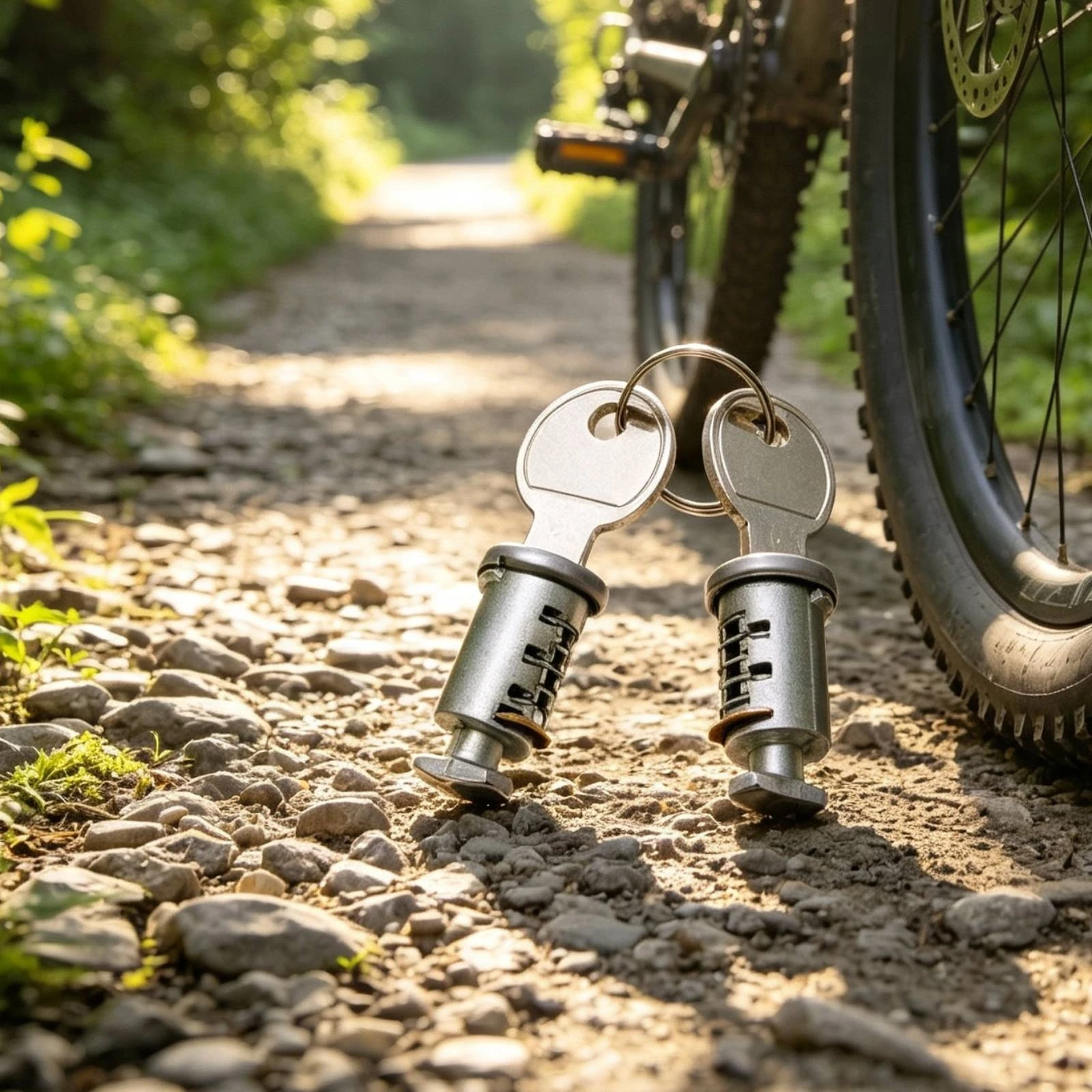 2 Pieces Replacement Lock Cylinder Keyed Alike Lock Core with Keys Core Cylinder Spring-Loaded for Cyclists, Roof Rack