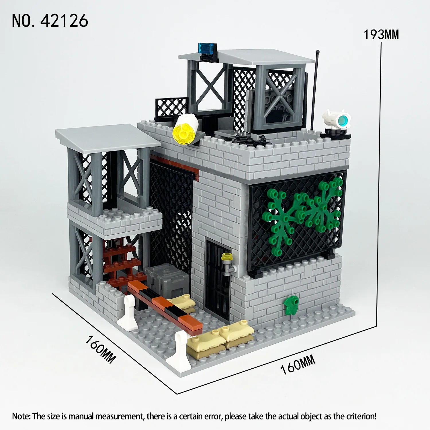 Polizei schlafsaal Wachturm Basis Militär gebäude Modell Montage Bausteine Ziegel Spielzeug Für Kinder Jungen