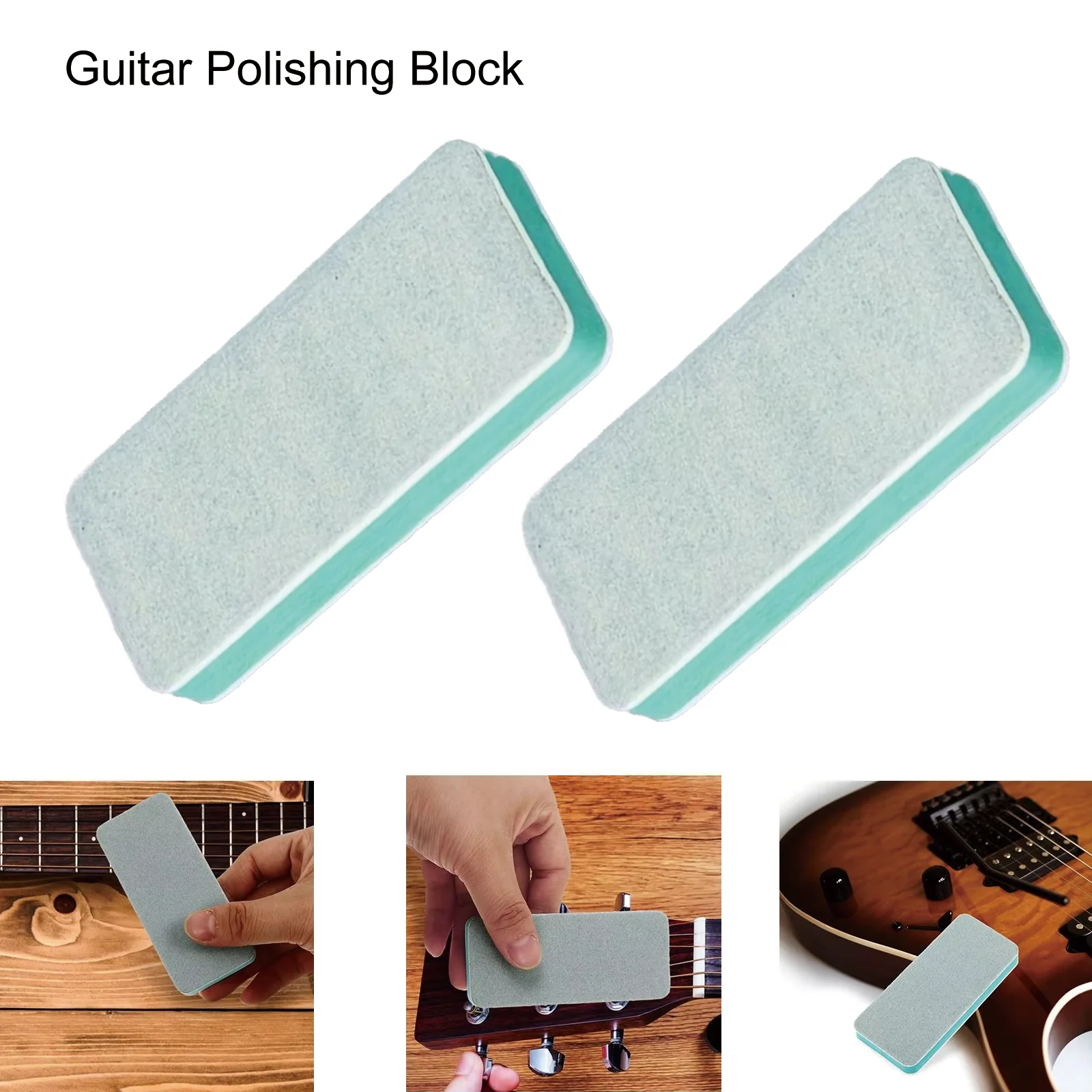 Miwayer 2/4 Peças Bloco de Lixamento Dupla Face Grão 1000 para Polimento e Cuidado de Escala de Guitarra - Ferramenta de Limpeza de Trastes
