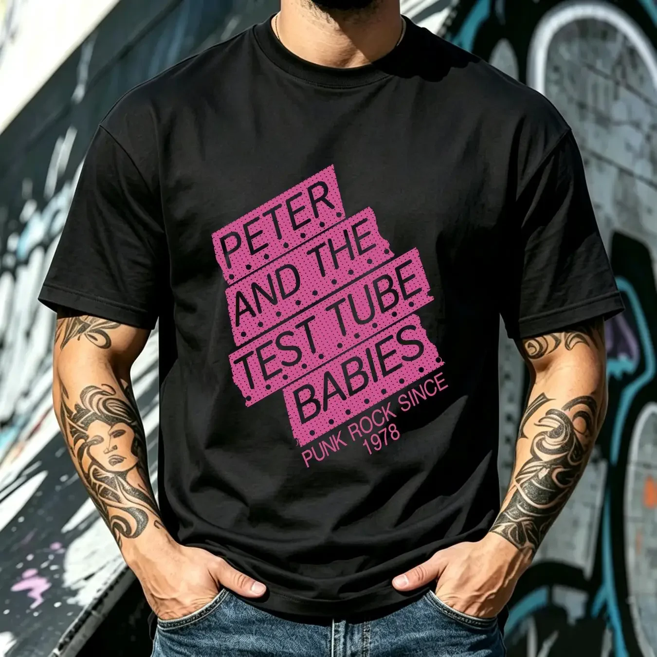 washed T Shirt Vintage 90s Peter And The Test Tube Babies XL Punk Rock Since 1978 long sleeves vintage Washed Unisex graphic