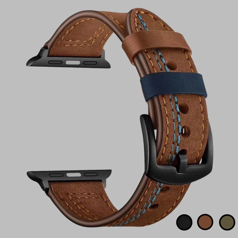 Vintage Leather Band For Apple Watch Series 10 9 8 7 SE Ultra 2 49mm 46mm 42mm 45mm 40mm 44mm Strap Watchband iWatch Accessories