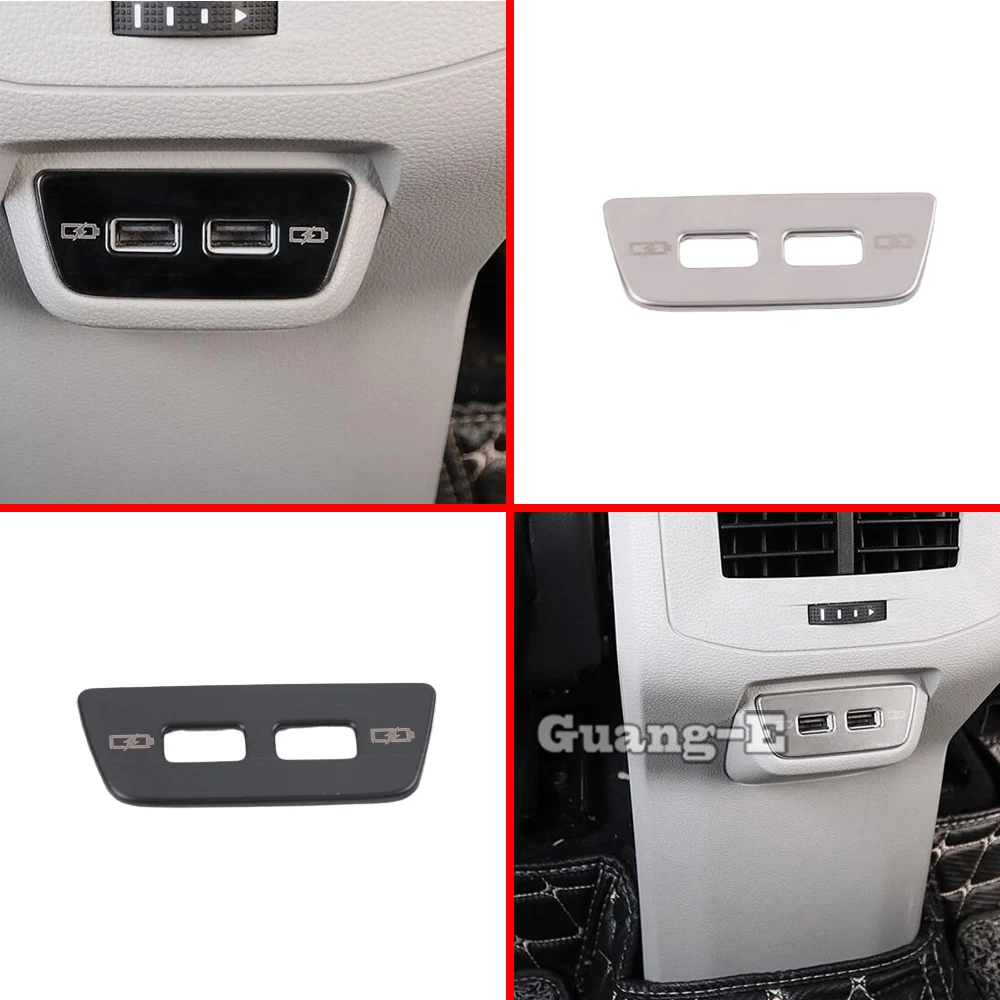 For Volkswagen VW T-cross Tcross 2019 2020 2021 2022 2023 Stainless USB Box Rear Back Cigarette Lighter Stick Sequins Smoke Trim