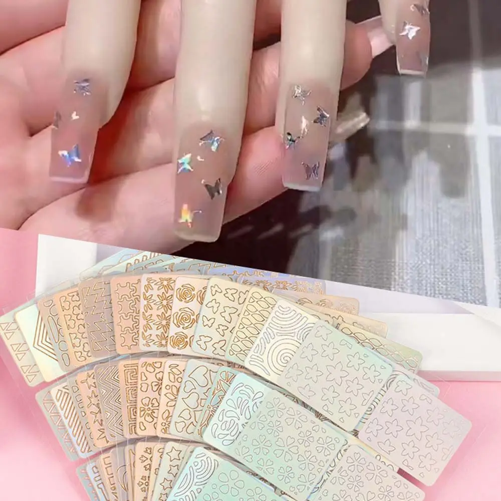 Narzędzie do Manicure formy do stempli do paznokci Transfer szablon laserowy płytki do stemplowania paznokci mieszane szablony do paznokci Nail Art puste naklejki