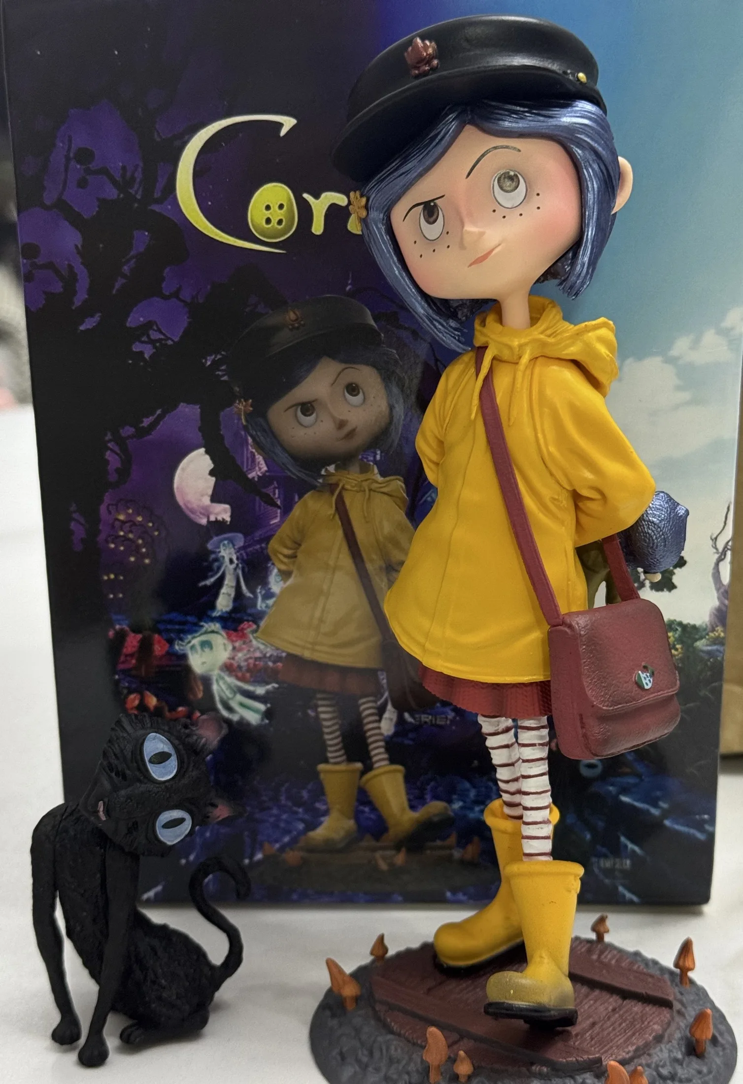 Coraline Anime Figures Classic Tiny GK Statue Figure Button Eyes With Black Cat Static Display Figurine PVC Resin For Fans view 5