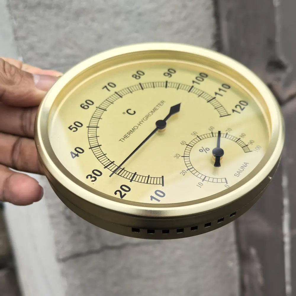 Sauna Hygrometer Stainless Steel Sauna Thermometer Easy-to-read Hygrometer for Room Hotel Precision Humidity Tester for Sauna