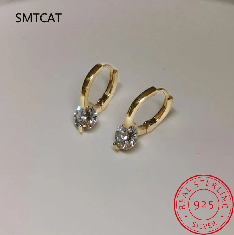 Solitaire 1ct D Moissanite Earrings for Women 2023 Diamond Sterling Silver Hoop Earrings 925 Drop Earrings Girls 14k Gold Plated