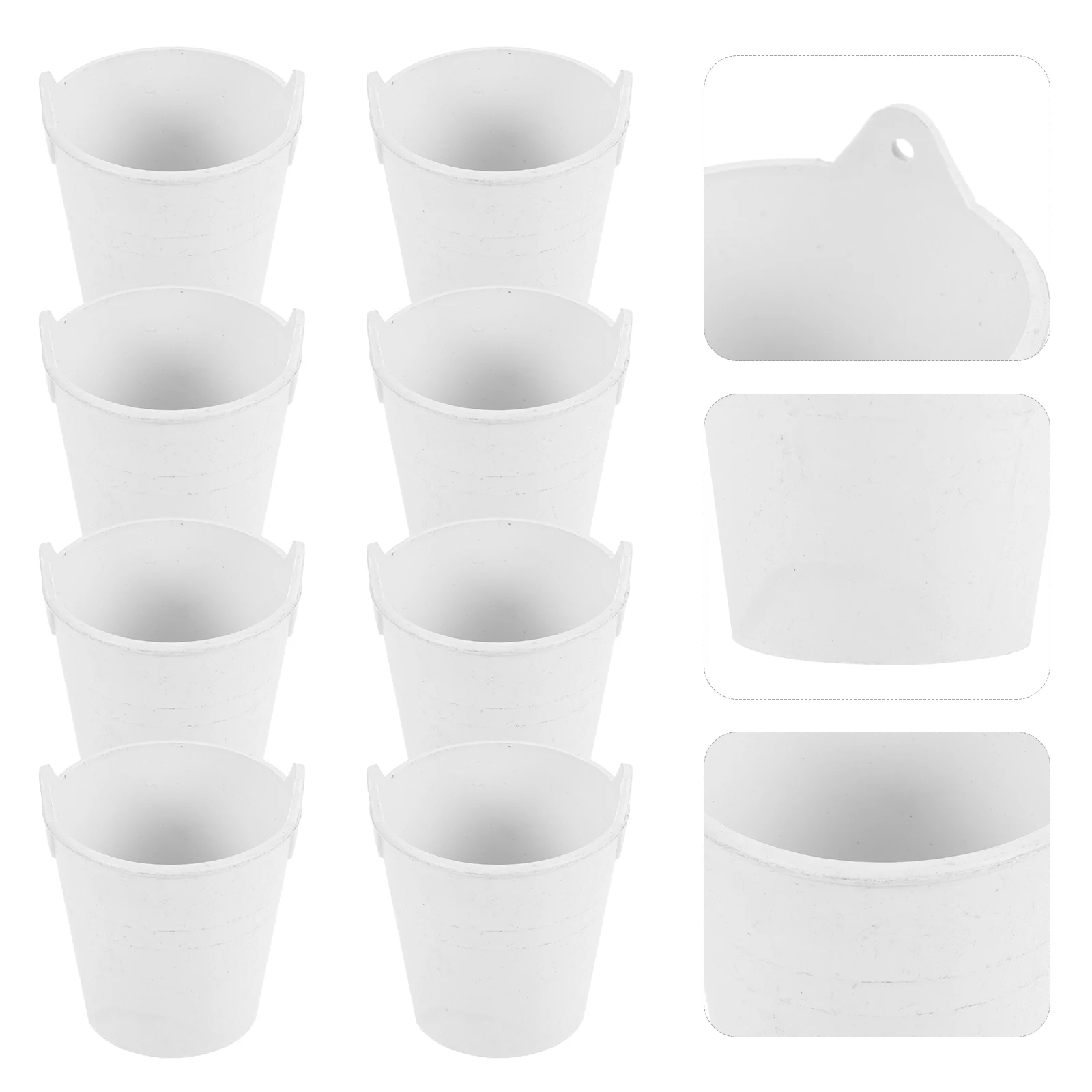 

10pcs Diy Craft Mini Buckets Blank Plastic Uncolored Small Buckets For Handmade Storage Decor Graffiti Materials Farmhouse Diy