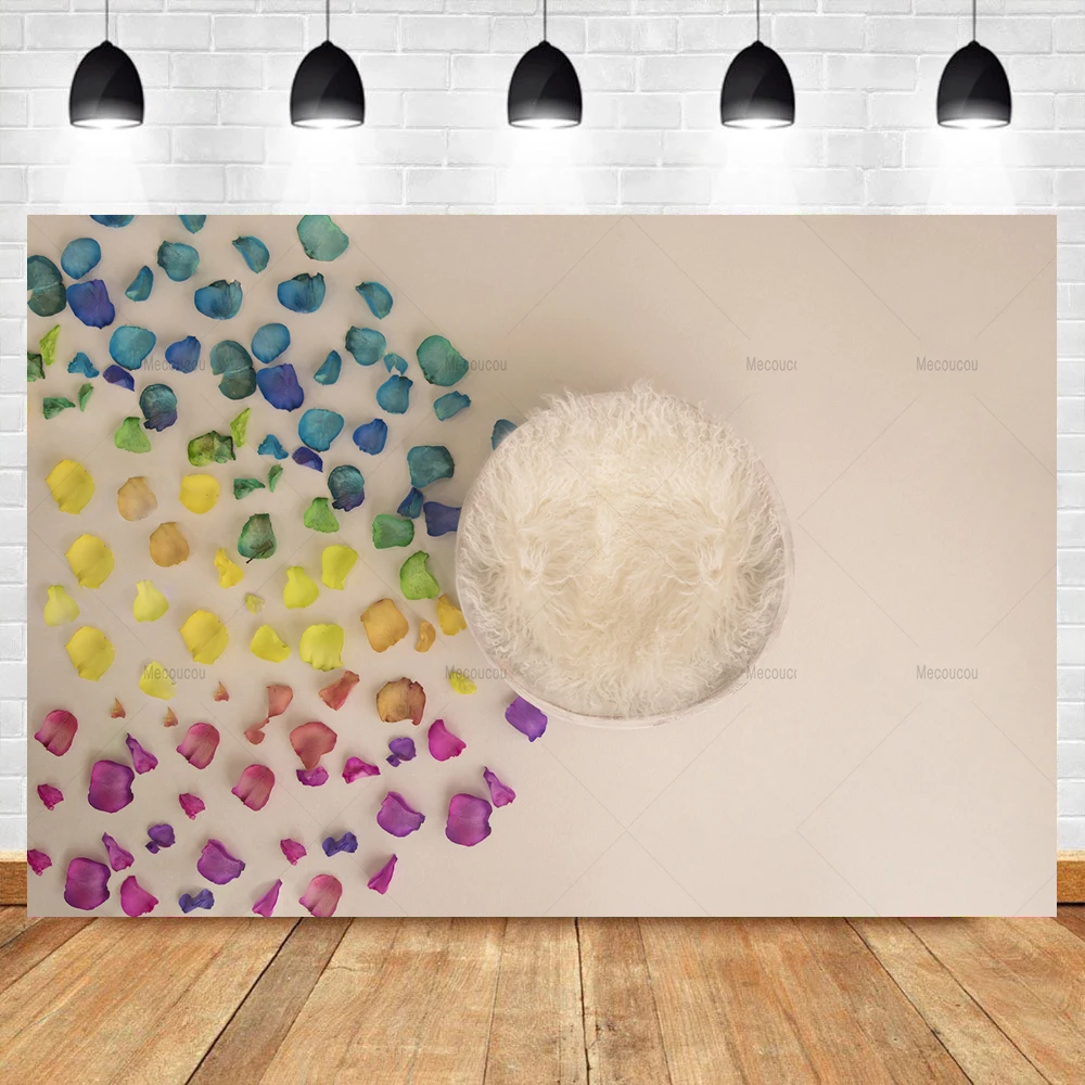 Newborn Backdrop Photography Custom Sweet Birthday Flowers Sleeping Baby Artistic Photographic Background for Kids Studio