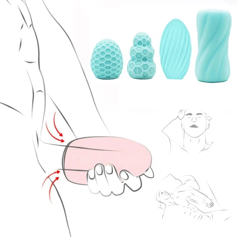 Masturbator Cup Portable Penis Trainer Man Penis Massage Adult Sex Toys Stretchy Silicone Vagina Egg Vacuum Pocket Cup For Men