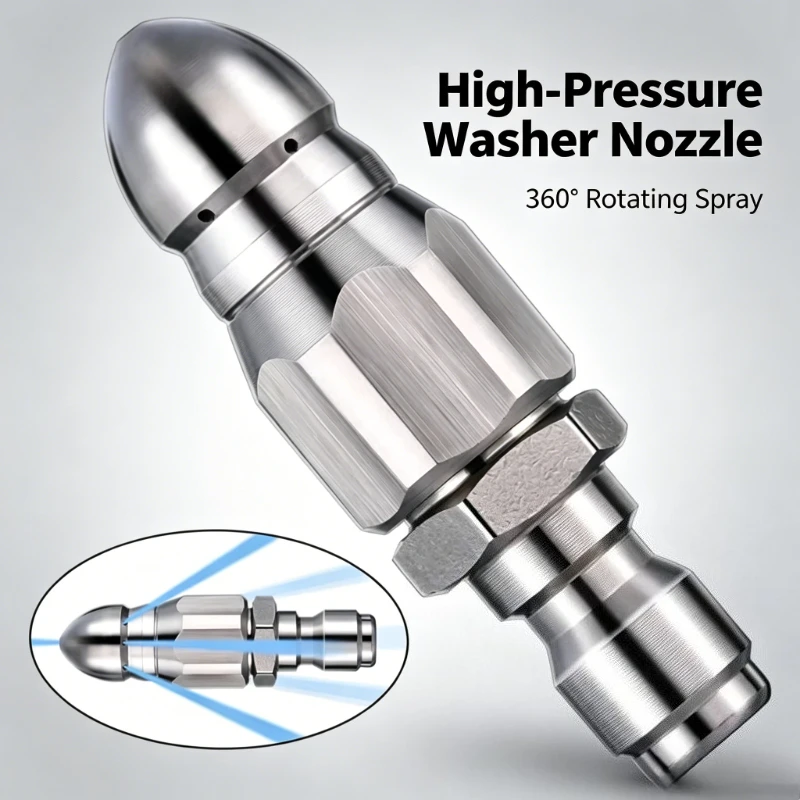 1/4-Zoll Hochdruck-Wasserstrahldüse, Schnellanschluss-Spitze für Kanalreinigung, Hochleistungs-Abflussreinigungswerkzeug – Detail 1
