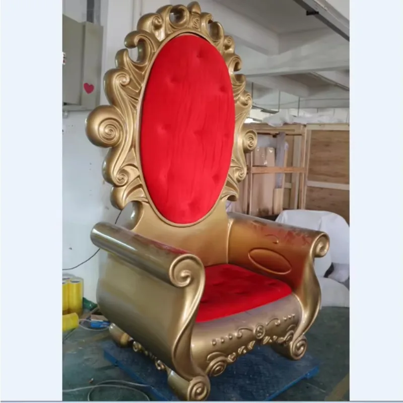 high quality christmas fiberglass santa royal king throne chair