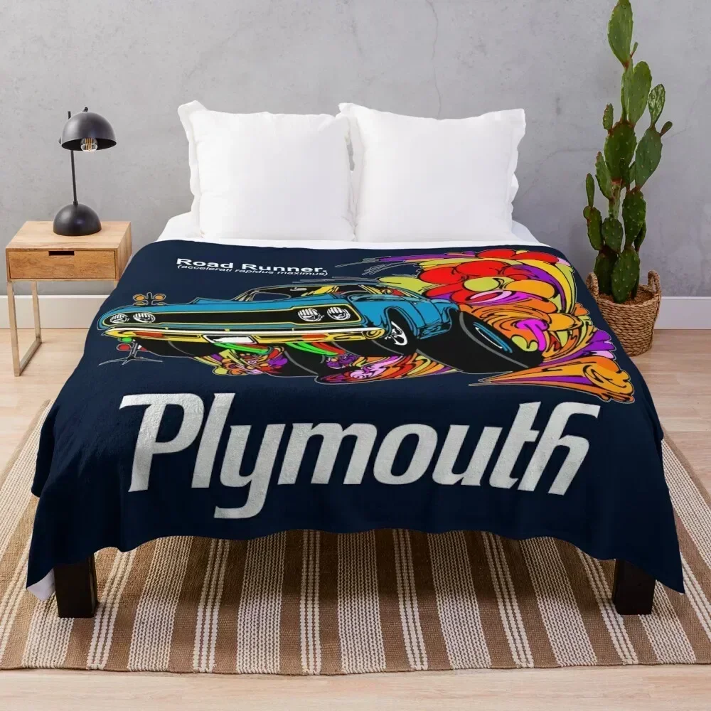 

70's Muscle Car Throw Blanket Travel Size Cozy Blanket for Plane Train