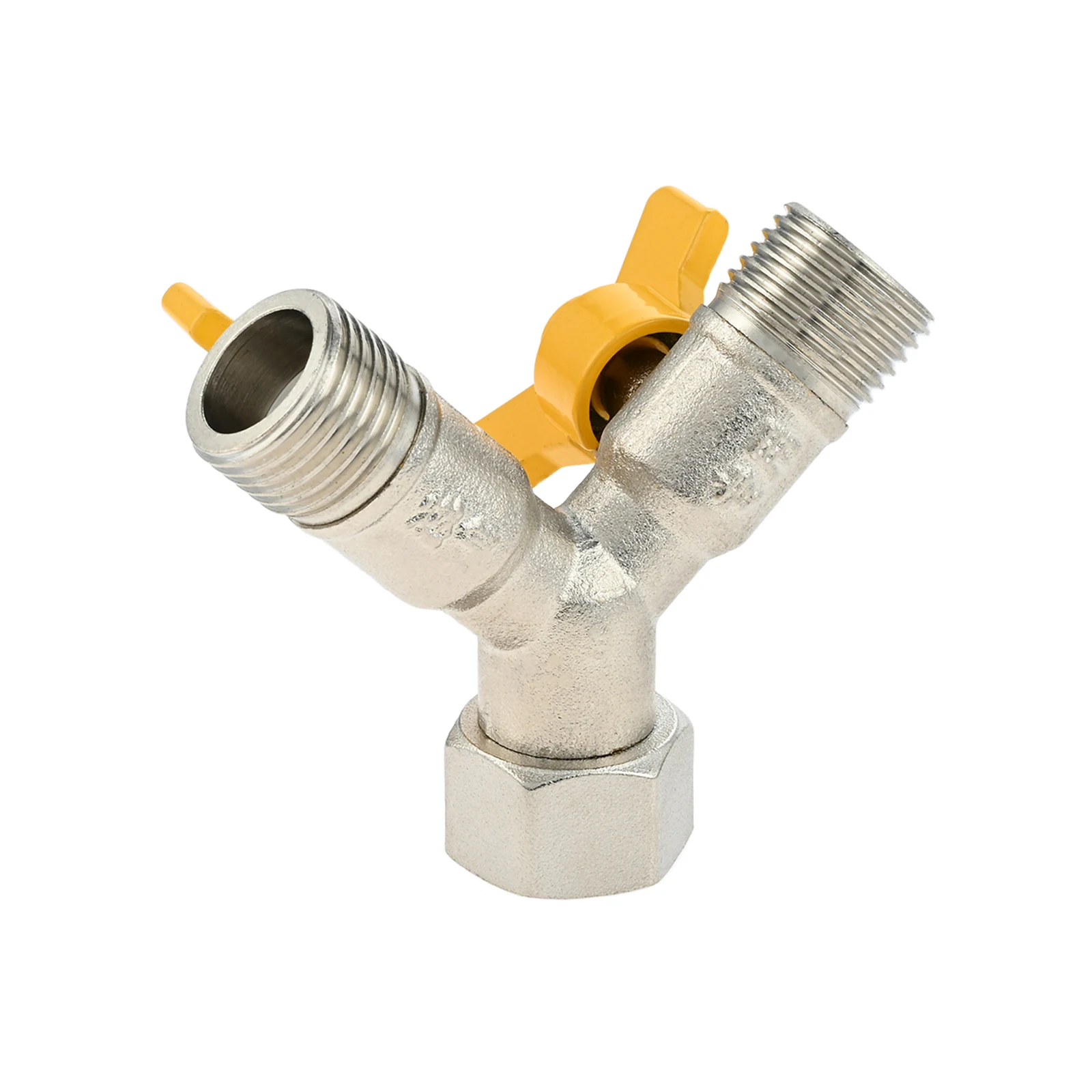 Brass 1/2Inch Y Manifold Valve Independent Shut-Off Taps Ball Valves G 1/2 Diverting Switch Shower Head Garden Hose Water Tank