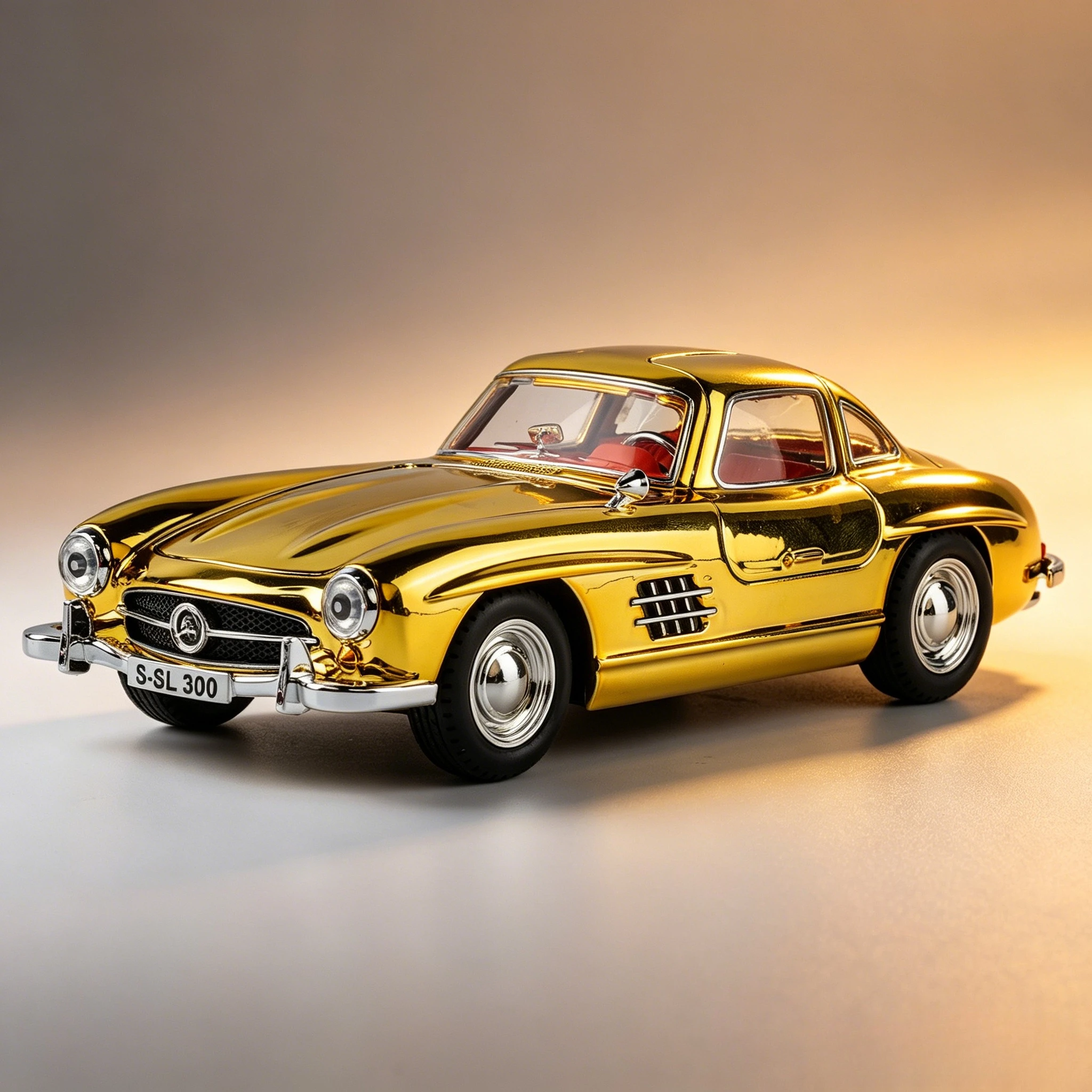 

1:24 Scale 300SL Car Toy Model Doors Opened Metal Diecast Electric-plated Vehicles Sound Light Models Collection Gifts Boy