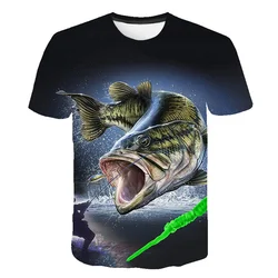 Summer Fashion Go Fishing Picture Men T-Shirts Casual 3D Print Tees Hip Hop Personality Round Neck Short Sleeve Tops