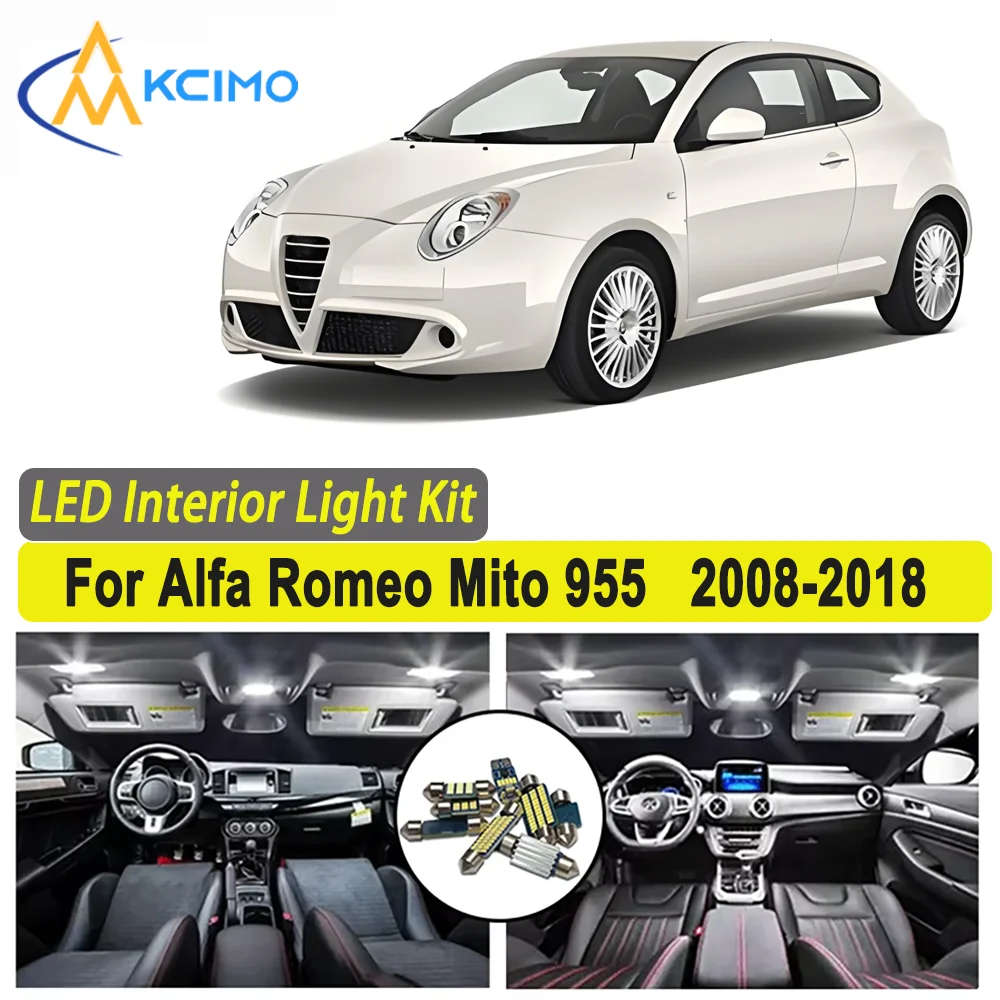 

Kcimo LED For Alfa Romeo Mito 955 (2008-2018) Premium Bright LED Interior Dome Map Trunk Light Kit Car Led Lamps New Canbus Car