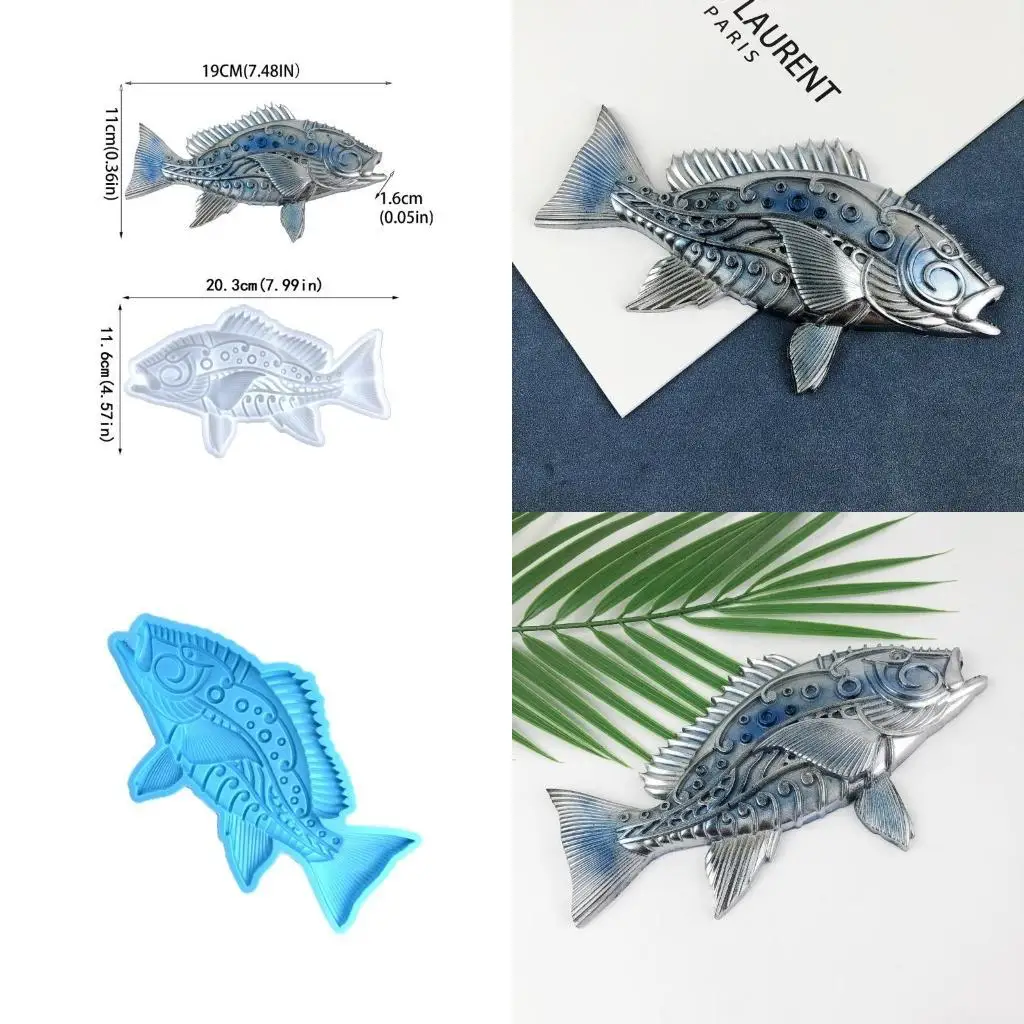 

31BB Embossed Fish Pendant Silicone Mold Epoxy Resin Mould for Home Wall Decorations