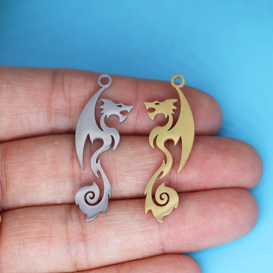 3pcs/Lot Dragon Tribal Charm Animal Pendant for Jewelry Making Fit Stainless Steel Lucky Fortune Necklace DIY Crafts Supplier