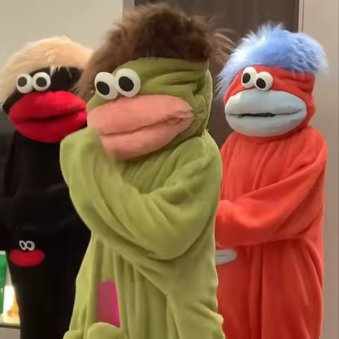 【in stock】Funny with Long Hair Thick Plush Ugly Cute Cosplay Winter Loungewear Home Pajamas Couples Funny Sleepwear