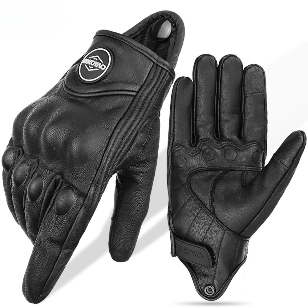 Motorcycle Gloves Genuine Leather Riding Gloves Breathable Touch Screen Protective Gear for Motorcycle Scooter Cycling Outdoor
