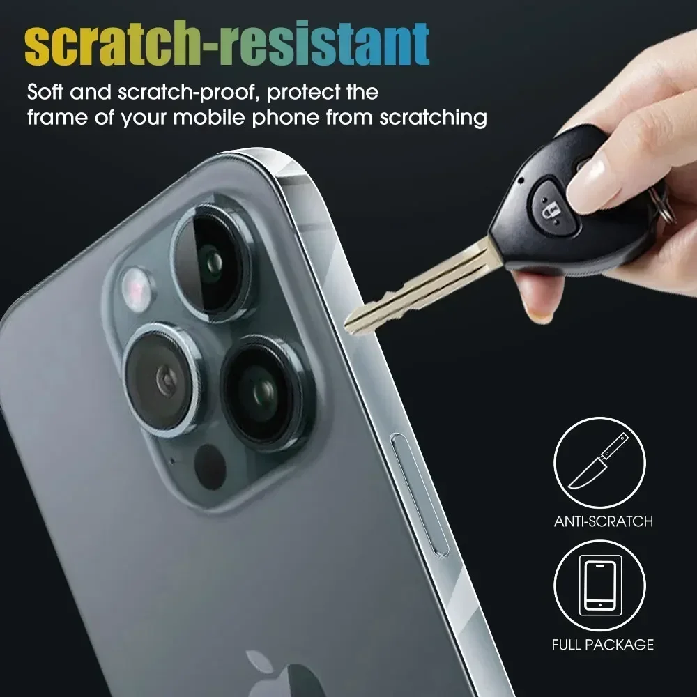 1/2/3Sets Transparent Side Film for IPhone 16 Pro Max iPhone 15ProMax 14 13 12 Ultra Thin Anti-scaratch Frame Protective Sticker