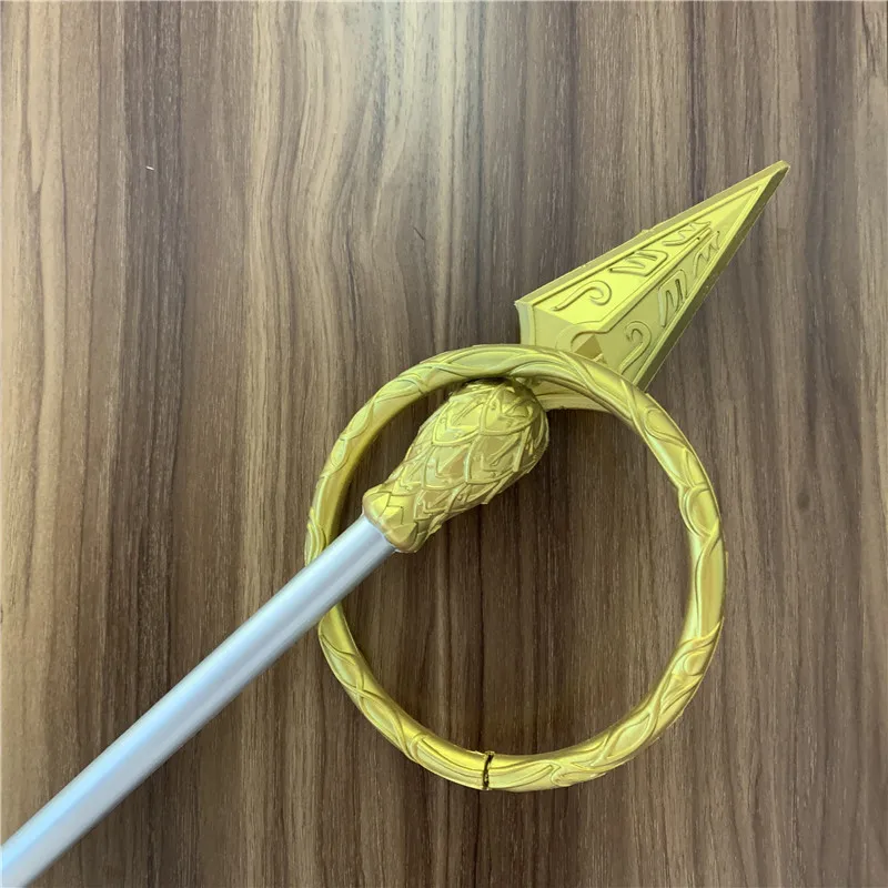 Nezha 1:1 Cosplay King Gun Sword Flame Sword Chinese Characters Styles Weapon Prop Spin Gold Gun Sword Cos Halloween Gift