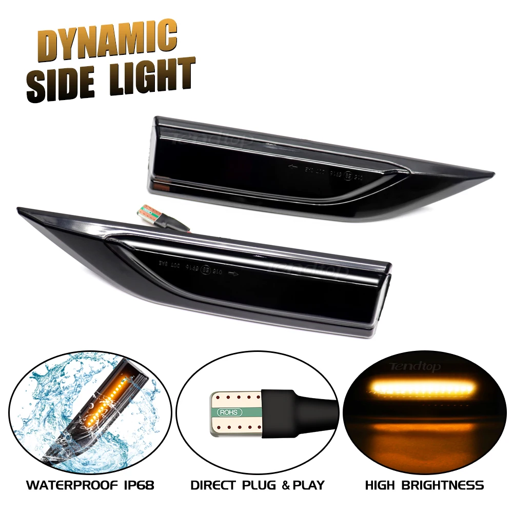 Dynamic Amber LED Sequential Turn Signal Repeater Light Flashing Side Marker Lamp for VW Transporter T6 Multivan T6 2016-2019