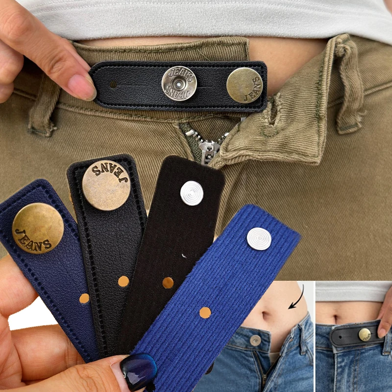 No Sew Practical Waist Extension Buckle Elastic Waist Extenders Belt Buckle For Plus Size Women Men Jeans Adjustable Waistband