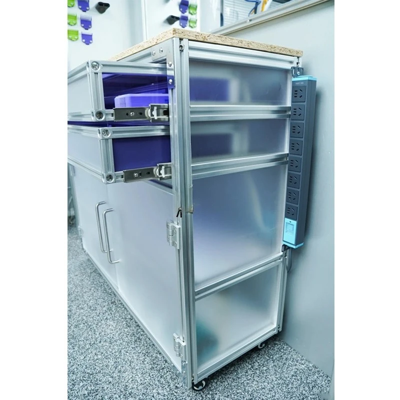 Простой шкаф Ousong с алюминиевым профилем, боковой акриловый шкаф для подготовки еды, обеденный боковой шкаф