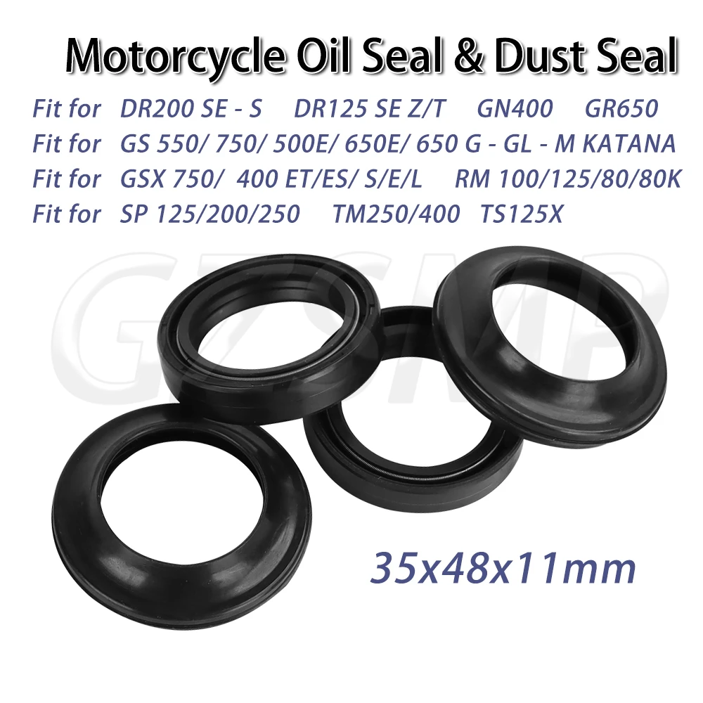 

35 48 11 Motorcycle Front Fork Oil Seal Dust Fit for SUZUKI DR200 DR125 SE GS 750 650 550 RM100 125 80 80K GSX750 GSX400