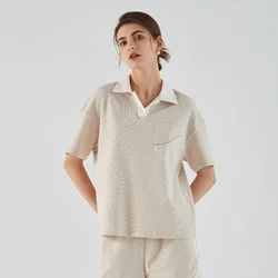 K1607L Lapel Combed Cotton T Shirt For Women Women's T-Shirts Ladies Tshirt Free Shipping bc womens clothing
