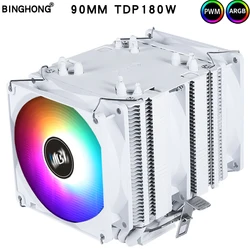 Pure copper6 heat pipe double tower capped CPU radiator 3PIN 90MM silent cooling fan775 1155 1366 AMD3 AM4 X79 X99 2011PC cooler