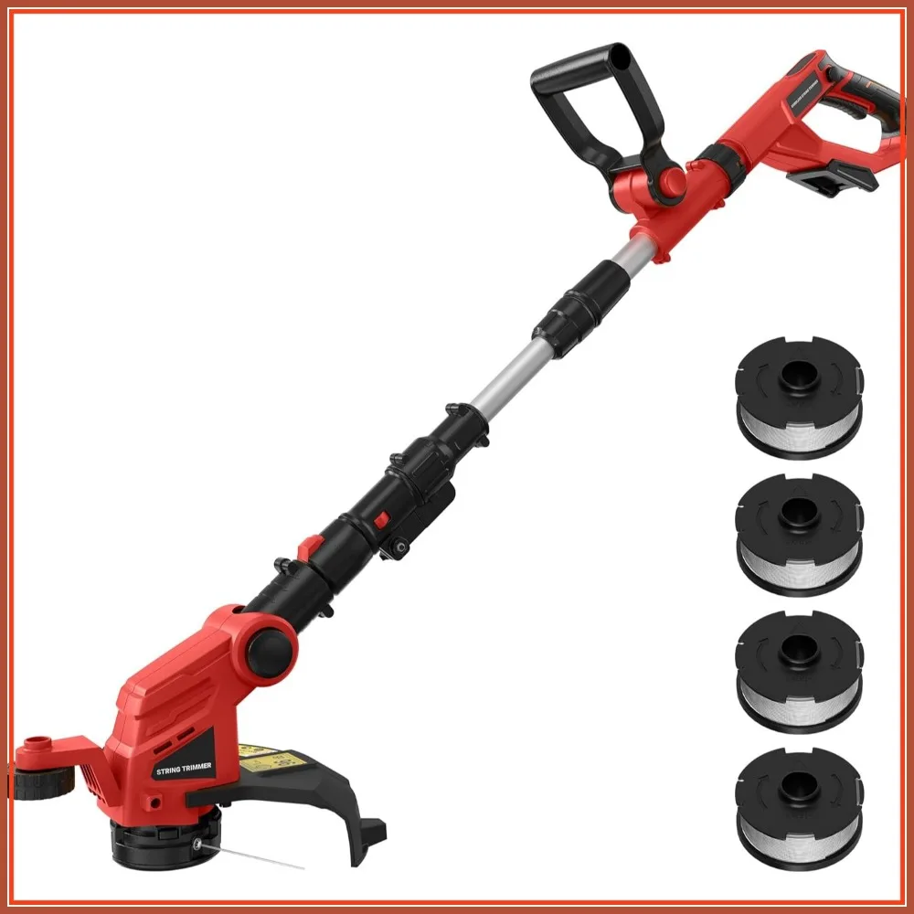 12" Cordless String Trimmer for Milwaukee 18V Battery, Automatic Feed Weed Wacker for Lawn and Garden