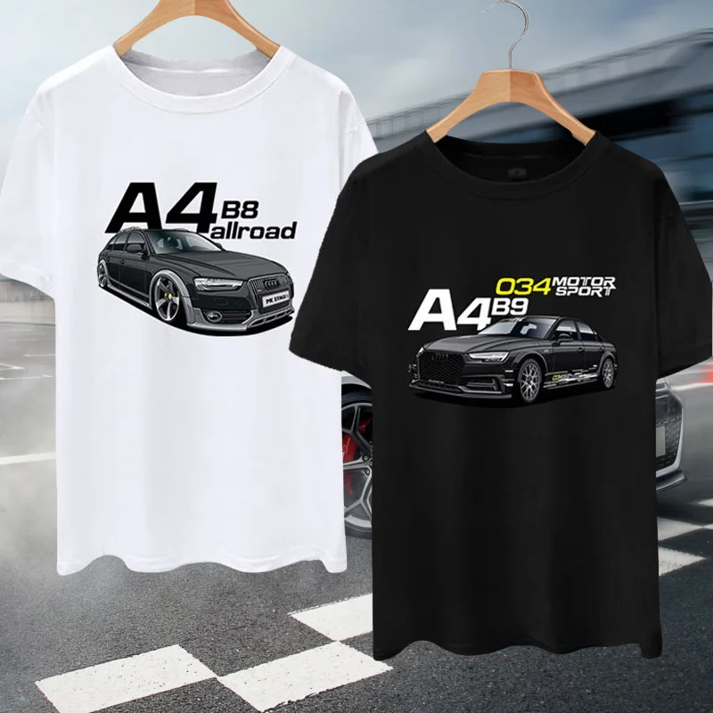 

German A4 Audi Audi S6 Modified RS5 Car Performance Car Short Sleeved T-shirt Men's and Women's Casual Top T-shirt New Summer