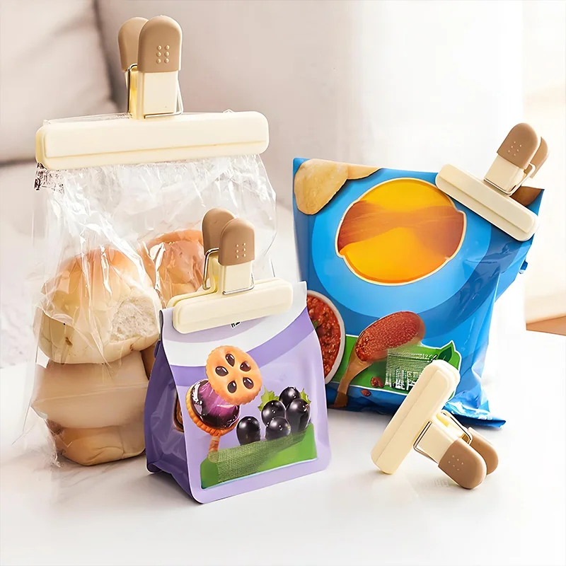 مشابك أكياس الطعام على شكل حرف T - مشابك ختم قوية للرقائق والوجبات الخفيفة والحبوب والمعكرونة ومقاومة للتسرب والرطوبة (المختلف)