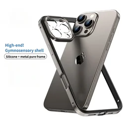 Light Aluminum Metal Frame For iPhone 14 Pro Max 14Plus 14promax Bumper Case Ultra Thin Hybrid Silicone Alloy Lens Protective